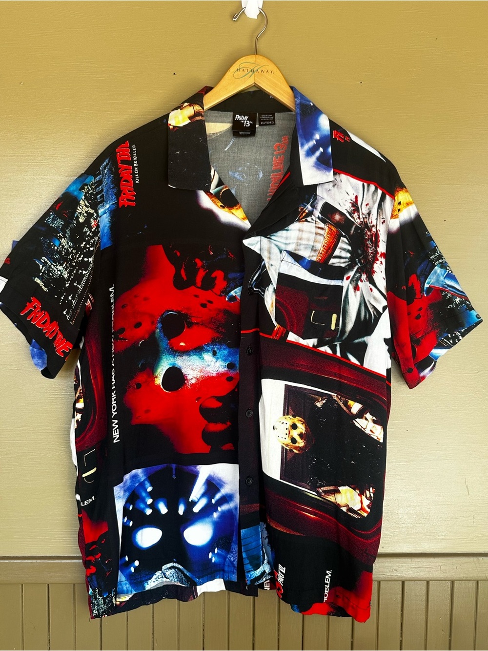Friday The 13th Rayon Short Sleeve button down XL